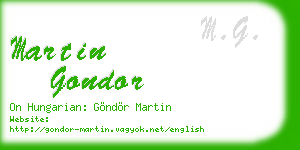 martin gondor business card