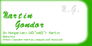 martin gondor business card